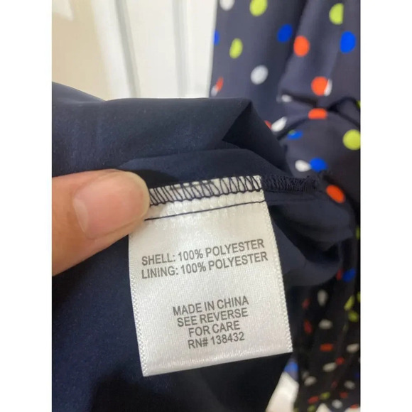 Modcloth fits of bliss short sleeve navy polka dot dress sz M - Picture 12 of 12